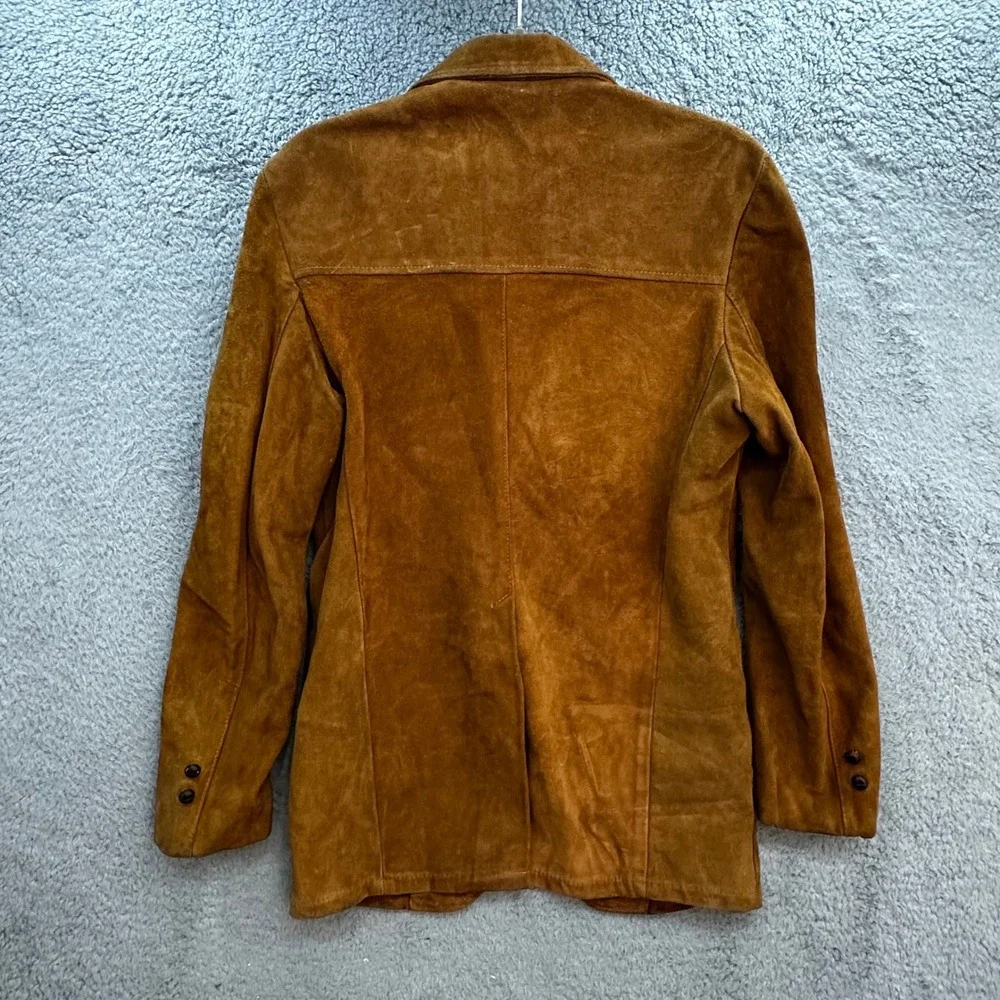 VTG Van Cort Mens 36 Suede Leather Blazer Jacket Brown Western Made in USA